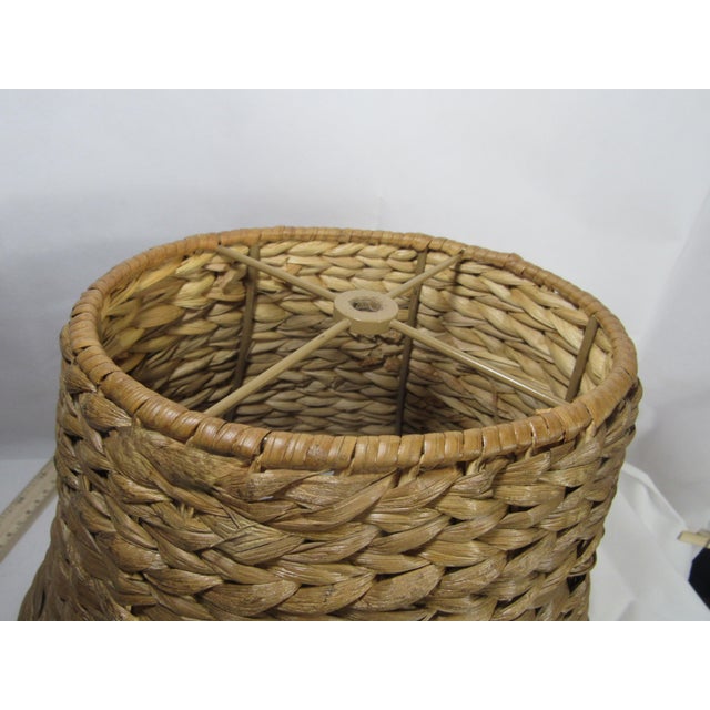 Textile Mid 20th Century 10" Water Hyacinth Woven Lamp Shade For Sale - Image 7 of 11