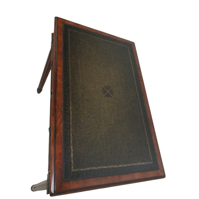 1990s Theodore Alexander Writing Desk Console French Leather Top Ladies For Sale - Image 10 of 10
