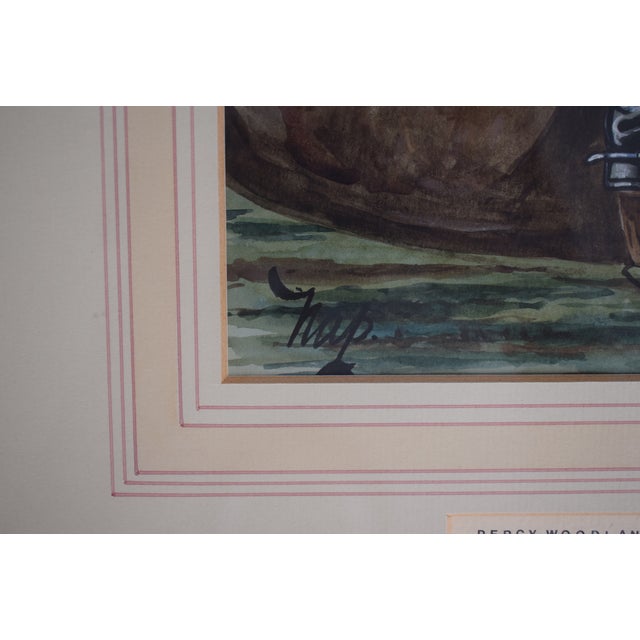 Percy Woodland (1884-1958) Jockey Pastel Watercolour Caricature Portrait by Nap For Sale - Image 4 of 7