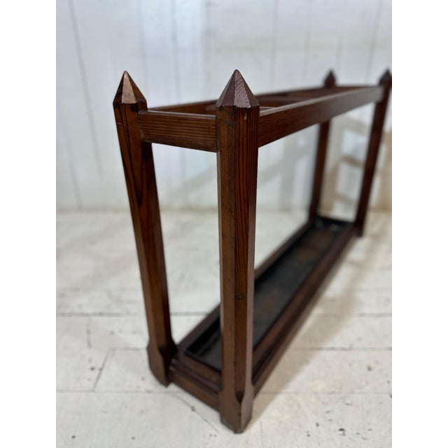 Victorian Gothic Revival Pitch Pine Umbrella Stand, 1880 For Sale - Image 9 of 16