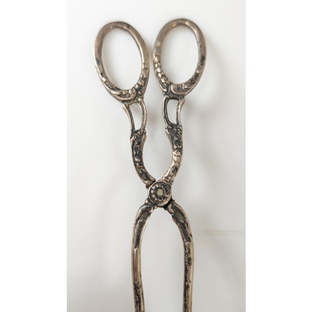 Metal 19th Century German 800 Silver Asparagus Tongs Serving Utensil For Sale - Image 7 of 9