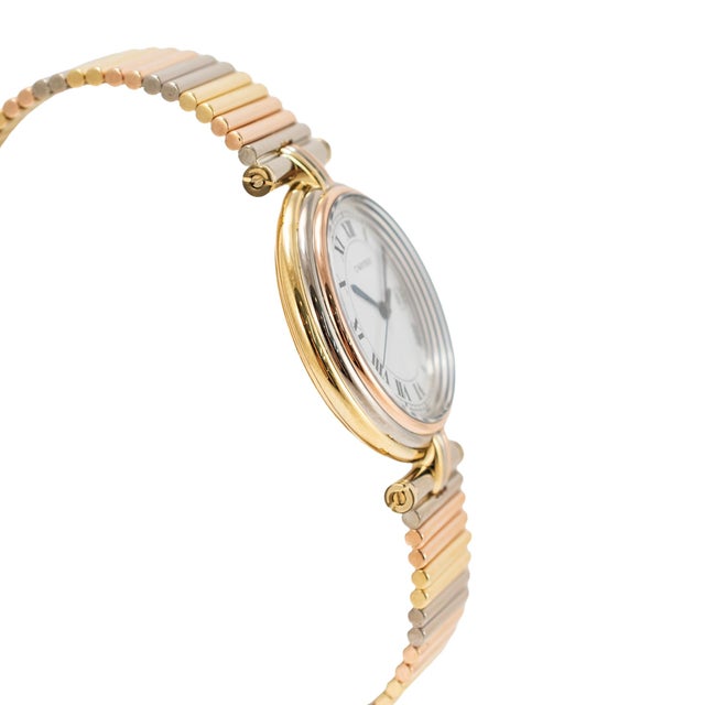 Modern Vintage Cartier Panthere Vendome 30mm Ref 8100 18k Tri-Color Gold Quartz Watch For Sale - Image 3 of 10