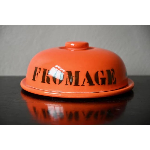 Orange Cheese Bell from Ceramic Elchinger, 1950s For Sale - Image 9 of 11