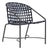 Brown Jordan Kantan Aluminum Vinyl Arm Chair, Textured Pewter frame with Marine fabric For Sale