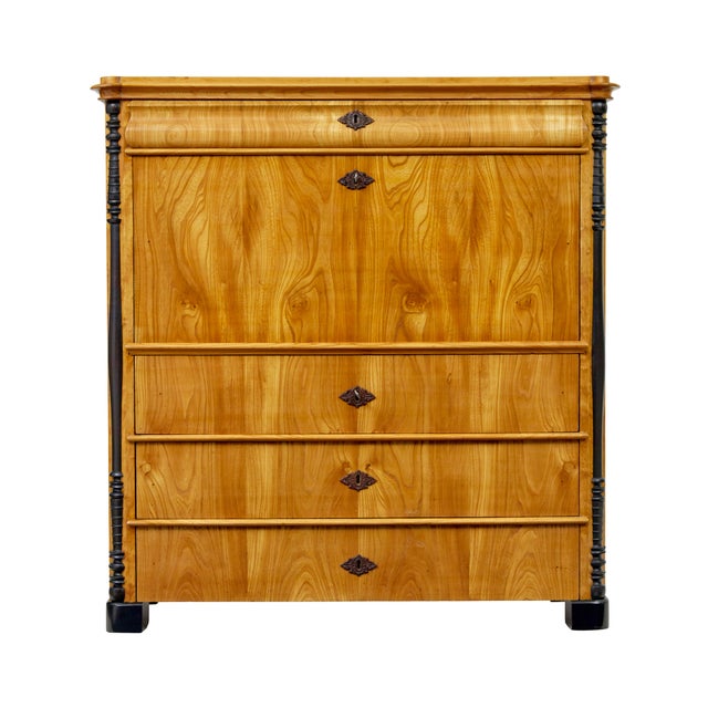 Swedish Elm and Birch Escritoire Writing Desk, 1870s For Sale - Image 3 of 14