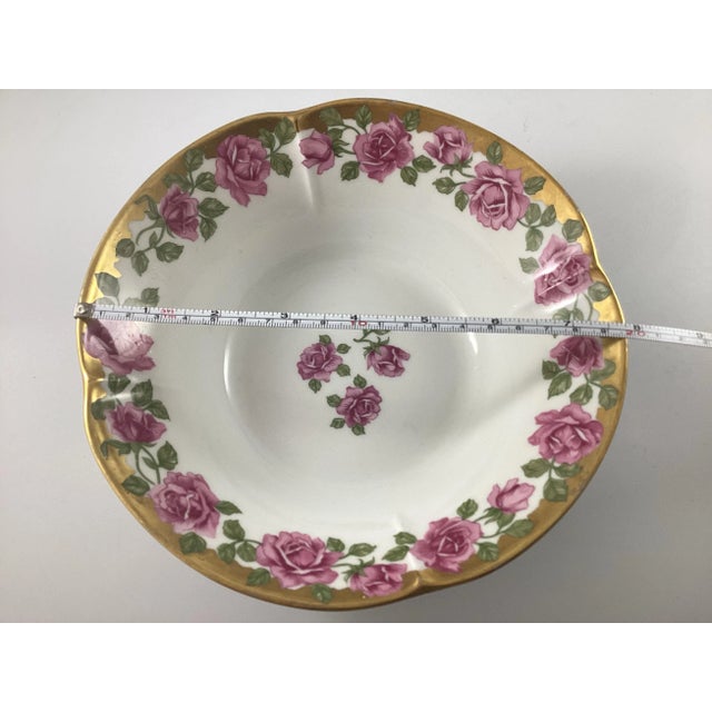 Ceramic Vintage Limoges France Rose Bowl For Sale - Image 7 of 8