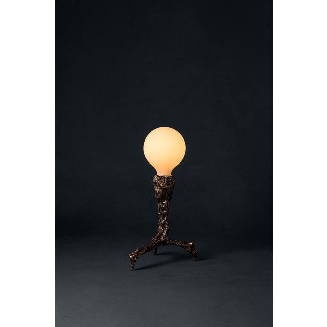 Contemporary Sweet Thing Small Lamp in Patinated Cast Bronze by William Guillon For Sale - Image 3 of 18