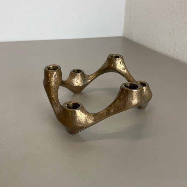 1960s Mid-Century Brutalist Bronze Candleholder from Michael Harjes, Germany, 1960s For Sale - Image 5 of 18
