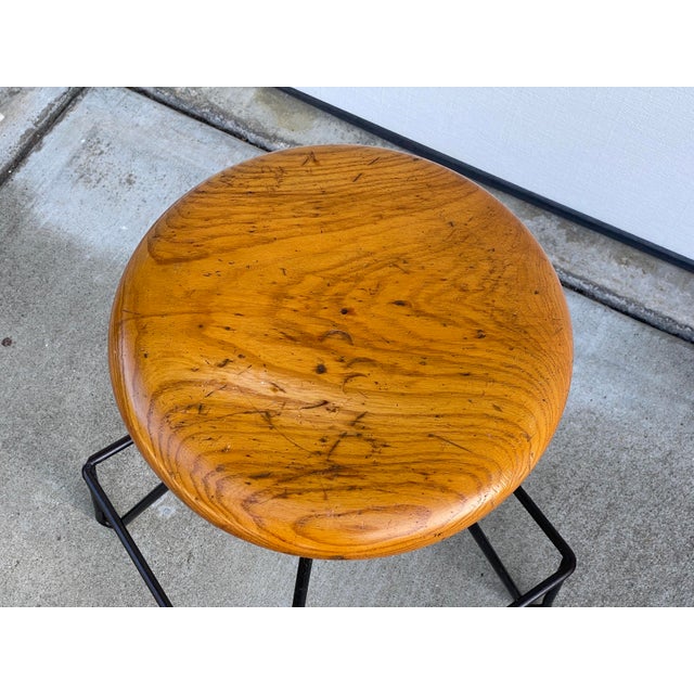 Vintage Mid Century Hairpin Stool For Sale In San Francisco - Image 6 of 8