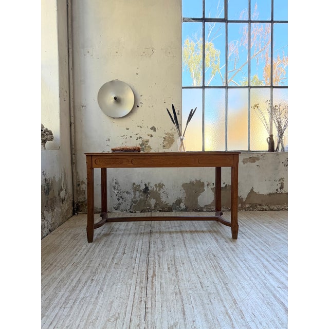 Antique Drapers Worktable in Oak, 1900 For Sale - Image 3 of 18