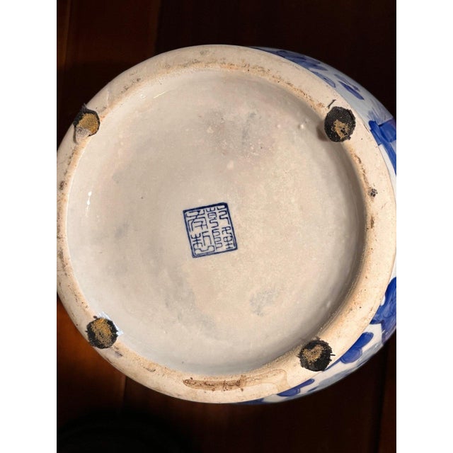 15" Chinese Blue & White Porcelain Double Gourd Vase Scholar Maiden Figures For Sale In San Francisco - Image 6 of 6