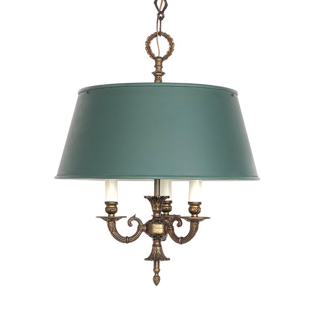 Vintage French Bouillotte Hanging Lamp, 1950s For Sale