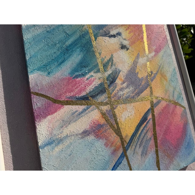 Late 20th Century Vintage Postmodern Abstract Mixed Media Artwork “Gold on Gold” For Sale - Image 5 of 12