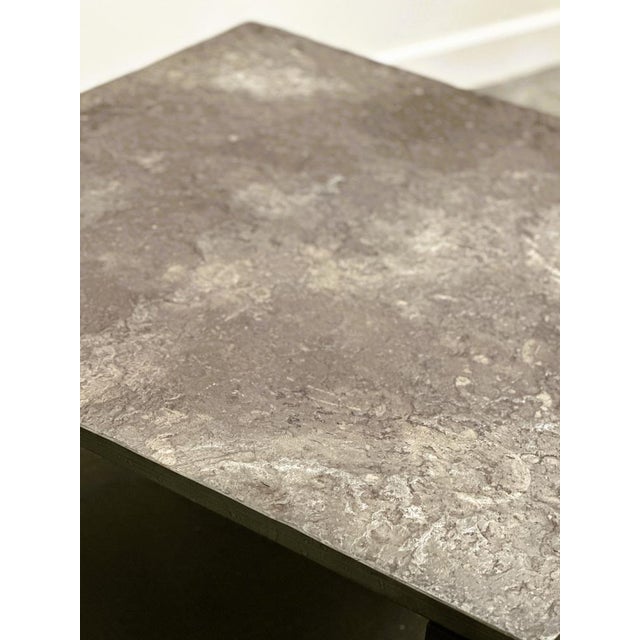 French Slate & Oak Coffee Table, 1970s For Sale - Image 4 of 12