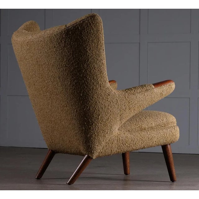 Brown Papa Bear Chair attributed to Hans J. Wegner, 1950s For Sale - Image 8 of 10