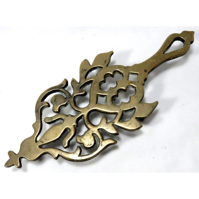 This Really is a Great Looking Original Matched Pair of Large Size Antique Solid Cast Brass Trivets. Circa Mid 19th...