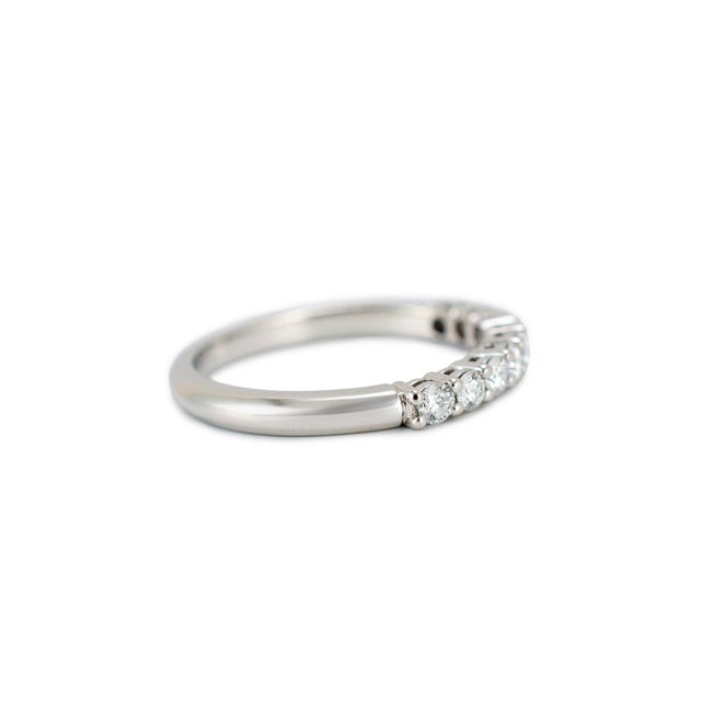Modern Tiffany & Co. Tiffany Forever Platinum 0.27ctw Half-Circle Diamond Band Ring, Size 4.5 For Sale - Image 3 of 9