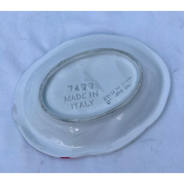 Late 20th Century Late 20th Century Majolica Italian Ceramic Trompe-L’oiel Peaches Catchall Dish For Sale - Image 5 of 7