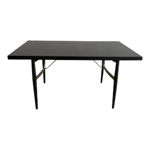 1950s t.h. Robsjohn-Gibbings Style Ebonized Mahagony Dining Table