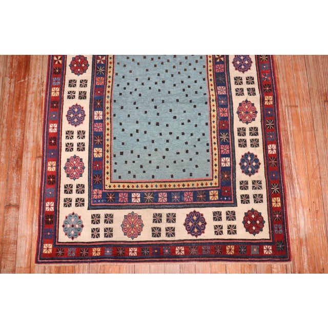 Textile Antique Zabihi Collection Talish Blue Runner - 3'3" x 8' For Sale - Image 7 of 11