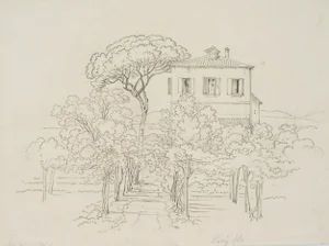 G. Lory, Villa in Nice, 1820, Pencil
