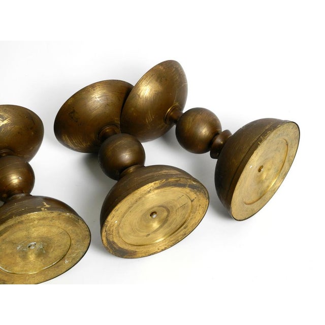 Large Mid-Century Candlesticks in Brass, 1950s, Set of 4 For Sale - Image 12 of 18