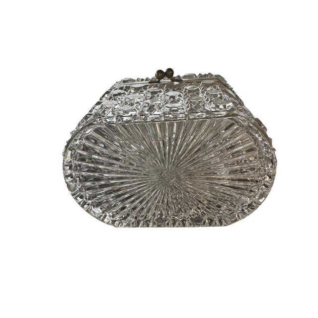 Glass French Baccarat Style Casket Box With Silver Metal Trim For Sale - Image 7 of 8