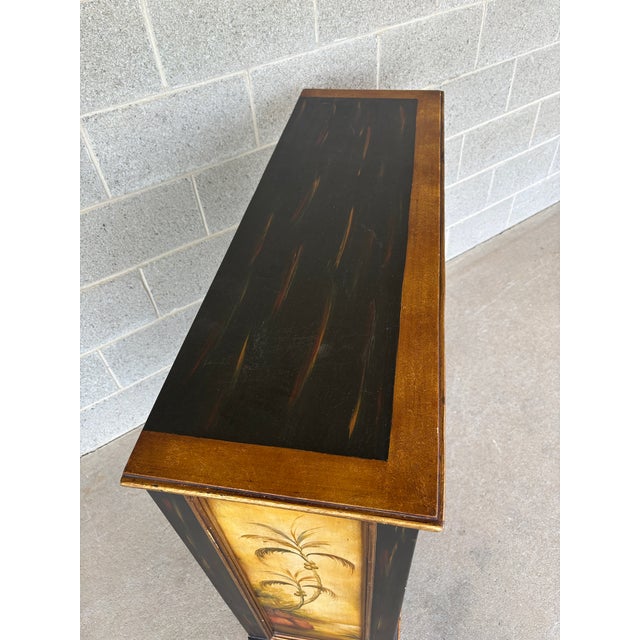 Late 20th Century Habersham Paint Decorated British Colonial Style 40" Console Cabinet For Sale - Image 5 of 9