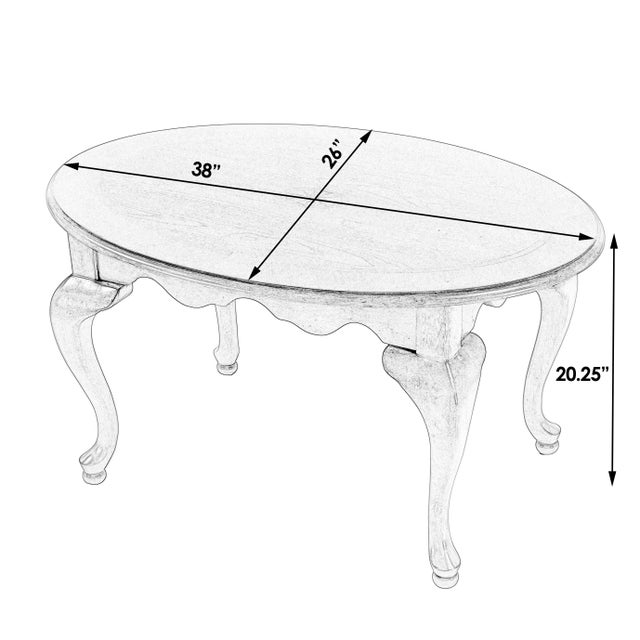 Traditional Grace Oval 4 Legs Coffee Table, Medium Brown For Sale - Image 3 of 9