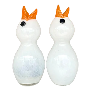 Vintage Boho Art Glass Bird Vases - a Pair
