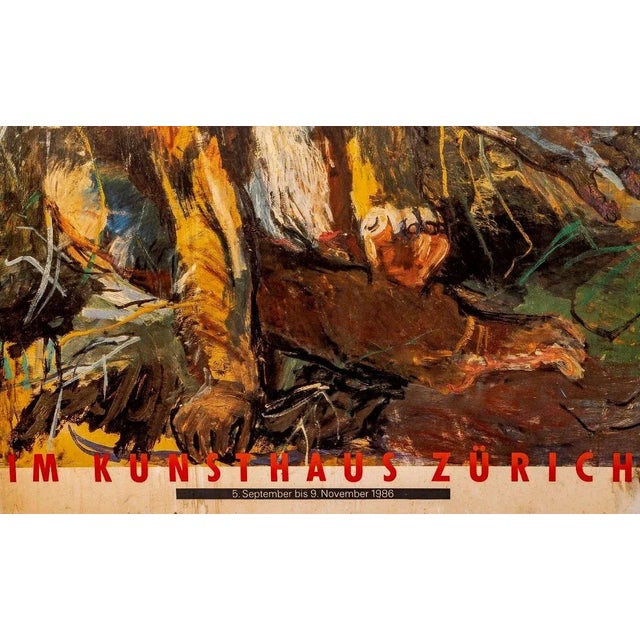 Affiche D'exposition LAPICQUE Nachtbilder, Galerie Nathan Zürich, 1986-87, Grand Format 101x70 Cm