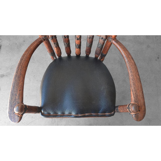 Brown Palmwood and Leather Mendi Chair by Pacific Green For Sale - Image 8 of 9