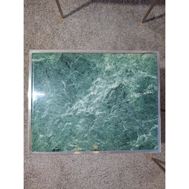 Nesting Tables in Green Marble and Metal, 1960s, Set of 3 For Sale - Image 10 of 13