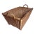 Vintage 1940s European Woven Wicker Rectangular Market Basket For Sale