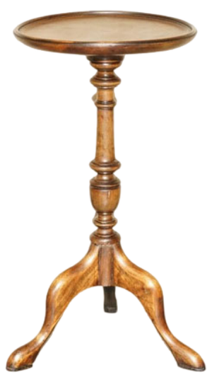 Turned Hardwood Tripod Lamp Side Table