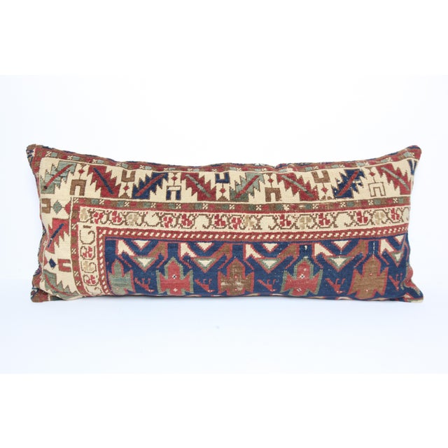 Here i am listing a 100% Handmade double knotted rug pillow cover, made from antique Caucasian shirvan tribal carpet rug....