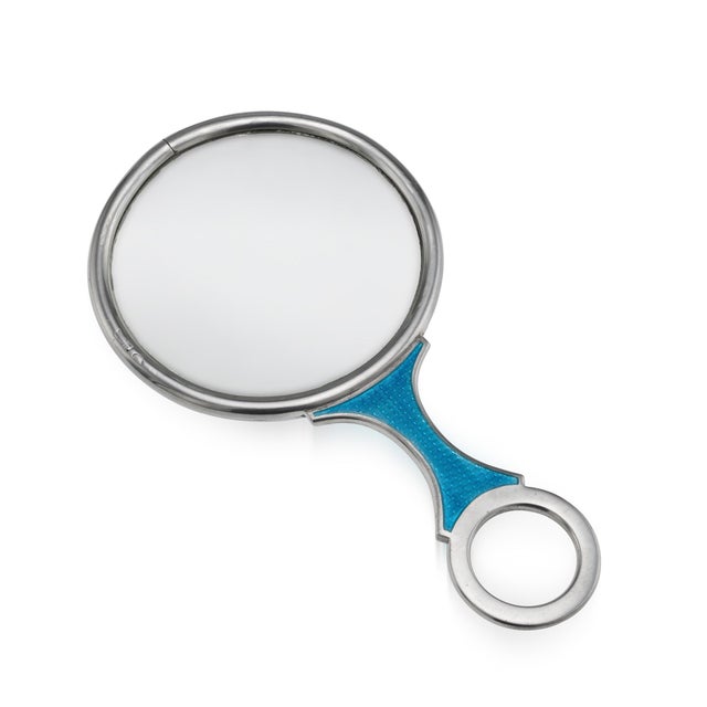 Large Antique English Silver and Guilloché Enamel Magnifying Glass, 1890s For Sale - Image 12 of 12