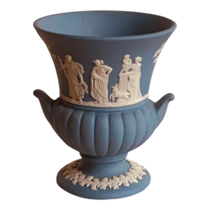 1930s Wedgwood Jasperware Neoclassical Urn Vase With Allegorical Motifs