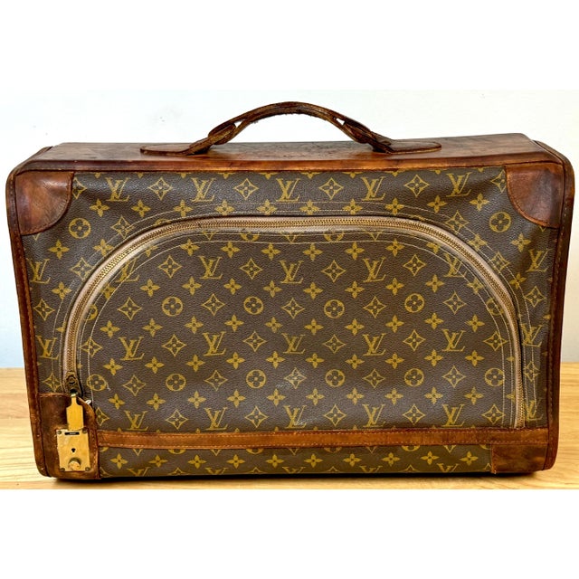 Brown Vintage Louis Vuitton Canvas & Leather Monogram Diminutive Suitcase, Circa 1970s For Sale - Image 8 of 18