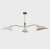 Metal Sculptural Three-Light Brass Chandelier With White Domed Shades For Sale - Image 7 of 10
