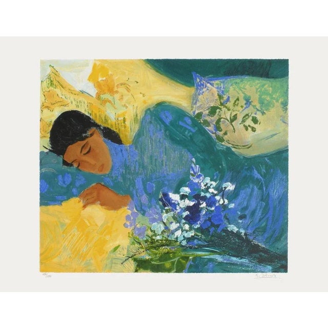 Nancy DELOUIS MELLOW lithograph on Arches paper signed and numbered in pencil 23.2 x 29.9 in illustration : 18.9 x 22.4 in...