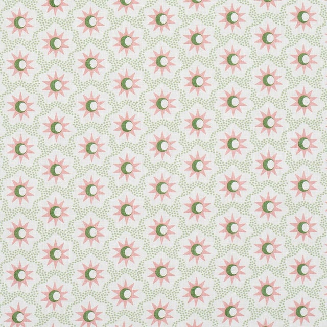 SAMPLE - Schumacher Lucie Fabric In Pink & Green For Sale