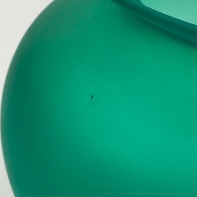 Vintage Mixed Greens Frosted Glass Vessel Curation - Group of 5 For Sale - Image 14 of 15