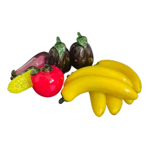 Set of 11 Blown Glass Fruits and Vegetables