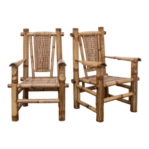 1950s Bamboo Shoot Armchairs - a Pair