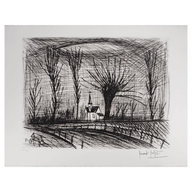 Bernard Buffet, The Church in the Distance, Original Engraving For Sale