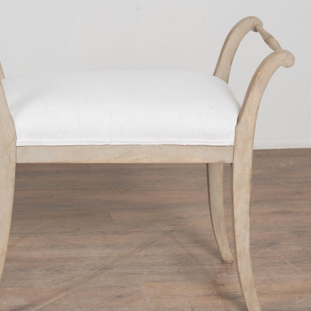 Wood Pair, Gray Swedish Gustavian Tabouret Stools, Circa 1920 For Sale - Image 7 of 15