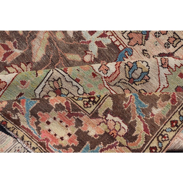 Antique Persian Malayer Gallery Rug With Large Floral Medallion With Soft Colors For Sale - Image 13 of 14