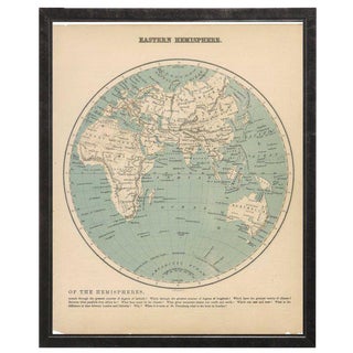 Eastern Hemisphere Map in Pewter Shadowbox For Sale