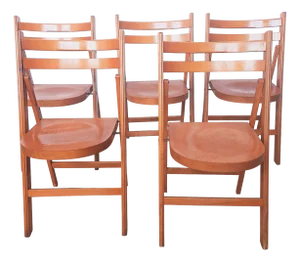 Vintage Folding Chairs, 1950s, Set of 5